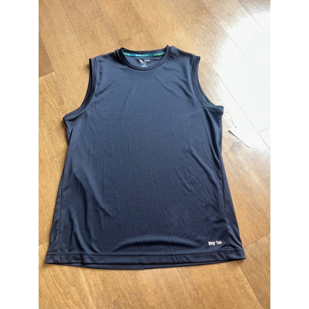 Tek Gear Dry Tek Mens Sleeveless Performance Tank Top Mineral Black Size M NWT